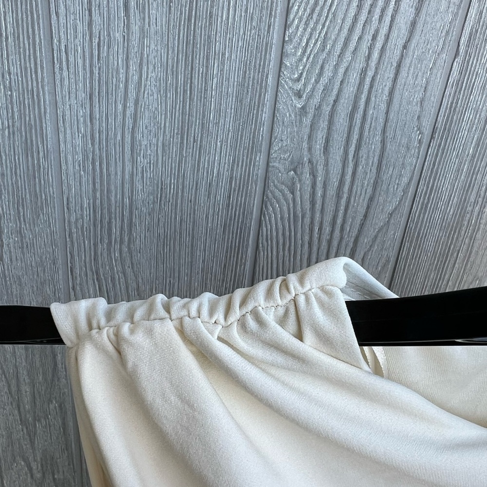 Zara Cream Ruched Bodycon Mini Dress One Shoulder Sleeveless XS - Picture 3 of 9